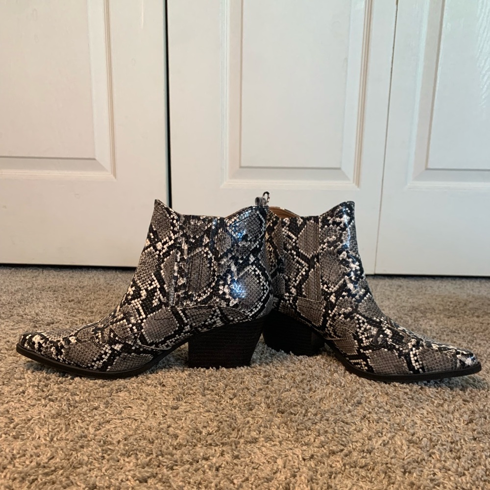 Snake skin booties